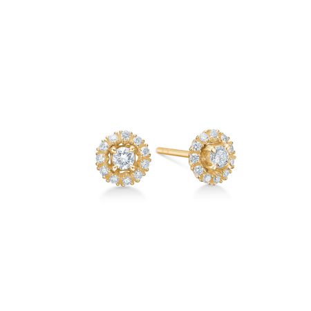CROWN TIARA earrings in 14 karat gold with 0.22 ct. W.SI diamonds W.SI.