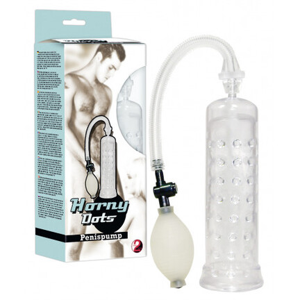 Horny Dots penispumpe med nubrede detaljer og vakuumfunktion til effektiv penisstimulation