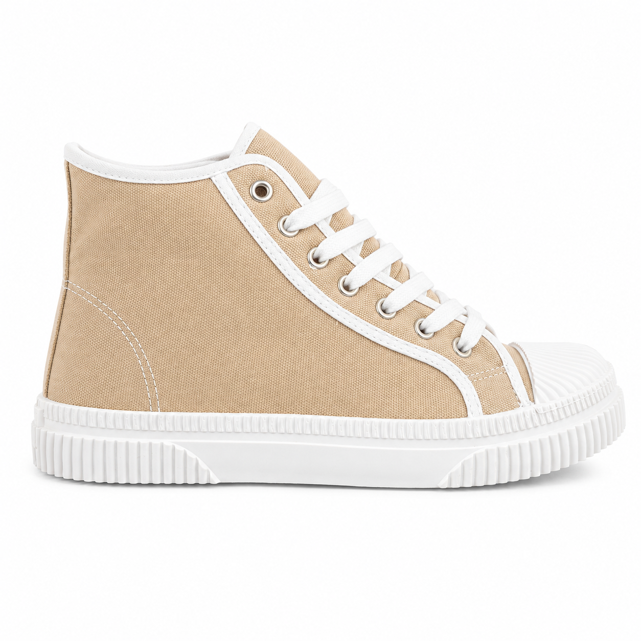 Canvas High Sneakers Beige - 36