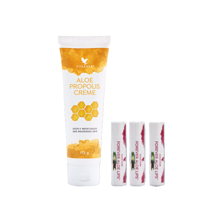 1 stk. Aloe Propolis Creme og 3 stk. Forever Aloe Lips