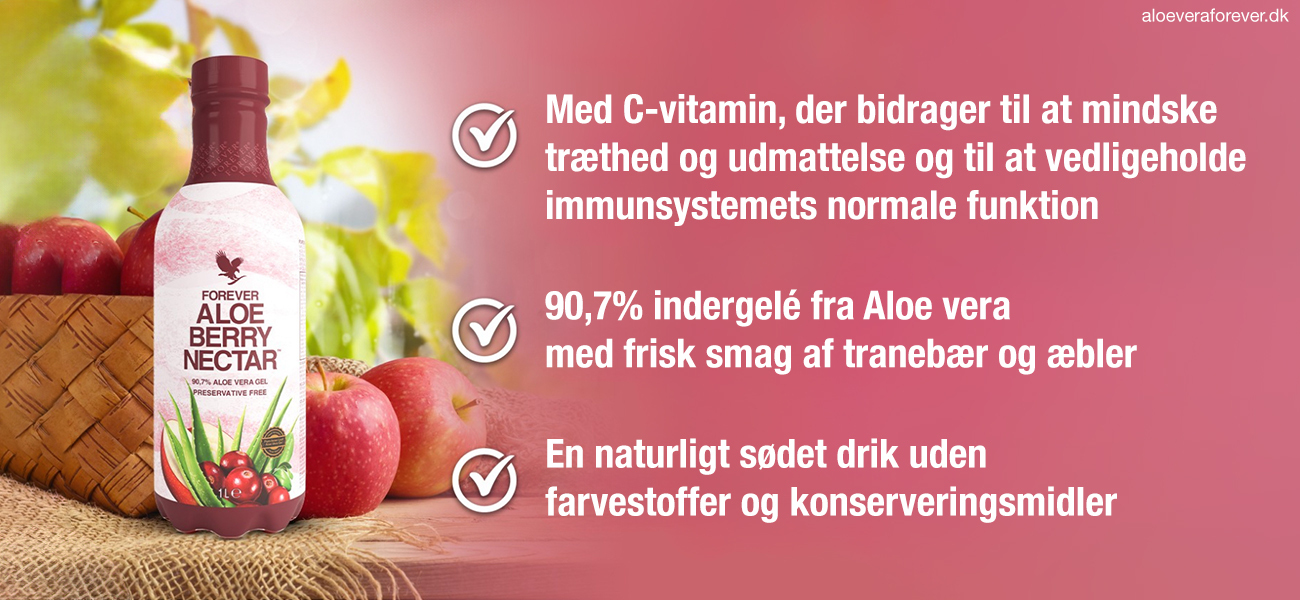 Forever Aloe Berry Nectar fra Forever Living i 1000 ml PET-emballage fordele