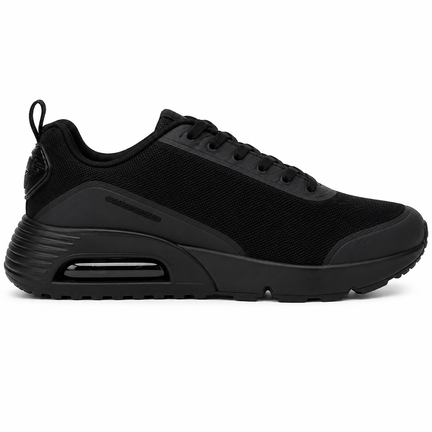 Sort unisex sneaker med luftpude og åndbar mesh
