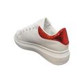 Dame sneakers hvid/rød glimmer