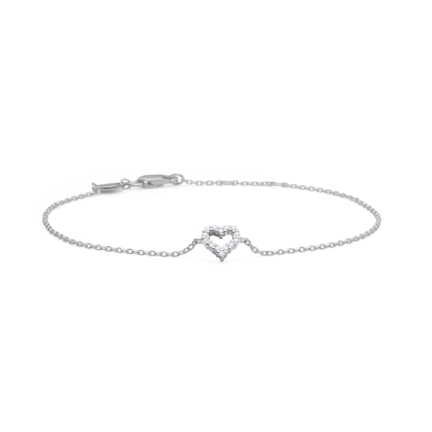 Tender Heart bracelet in 925 sterling silver with cubic zirconia.