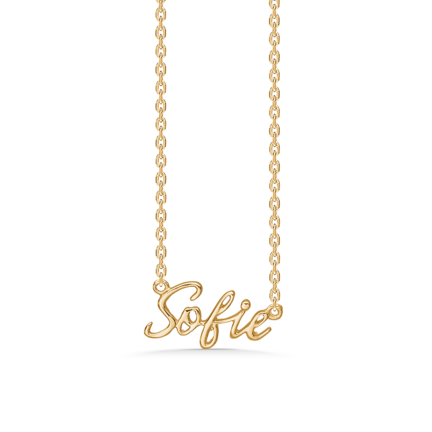 Name Tag Necklace Sofie - halskæde med navn - navnehalskæde i forgyldt sterling sølv