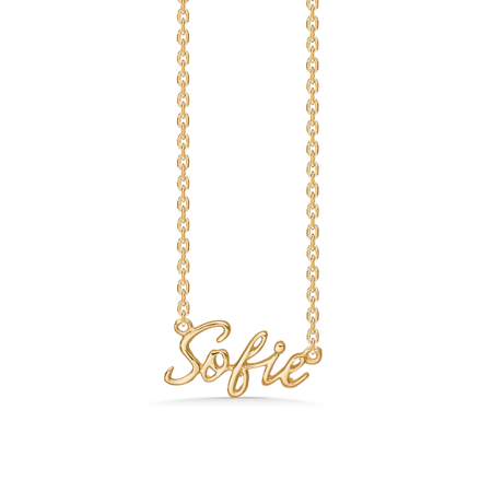 Name Tag Necklace Sofie - necklace with name - name necklace in gold plated sterling silver