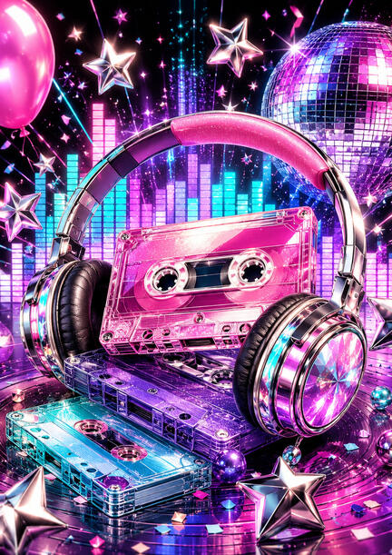 K-pop sukkerprint A4 med pink Y2K-kassettefest til fødselsdagskage