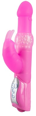 Sweet Smile Pearly Rabbit – pink rabbit vibrator i silikone med klitorisbunny, 7 vibrationer og 3 rotationsfunktioner.