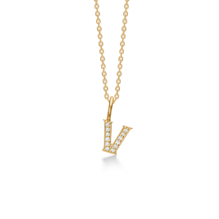 TENDER LOVE V vedhæng i 14 karat guld med diamanter | Mads Z
