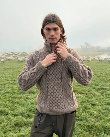 dagmar zipper sweater man set forfra