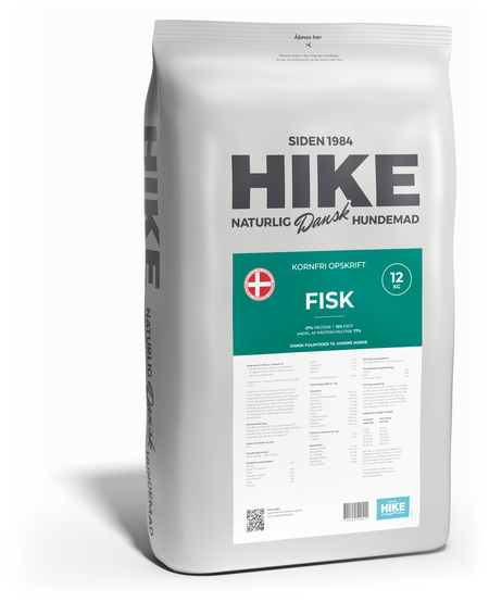 HIKE Kornfri Fisk hundemad 12 kg