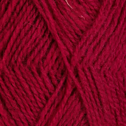 Nøgle Rauma Finull garn i farven 499 Mørk Bringebærrød – 2-tråds norsk uld i dyb rød bærnuance.