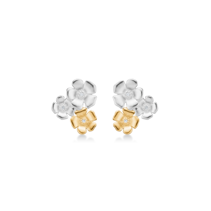 Fleur earrings in sterling silver with 14-carat gold detailing