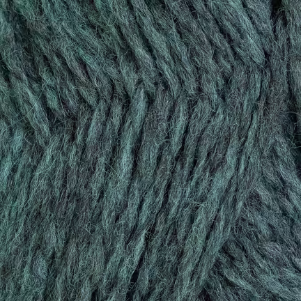 Nøgle Rauma Vams garn i farven 412 Mørk Gråmint Meleret – 2-tråds norsk uld i grågrøn melering.