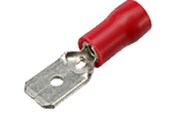 kabelsko fladstik han 63mm roed 05 15mm 100stk hos shop12volt
