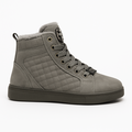 Grå højtop vinter sneakers til mænd med kviltet side og pelsfoer
