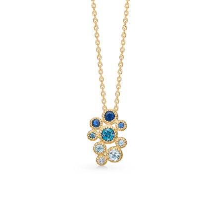 LUXURY RAINBOW BLUE pendant in 14 karat gold | Danish design by Mads Z