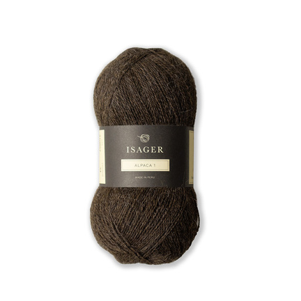 Isager garnnøgle Alpaca 1 i farven mørkebrun 34