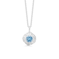 Wild Cliff necklace made in 925 pure sterling silver with a sea blue zirconia.