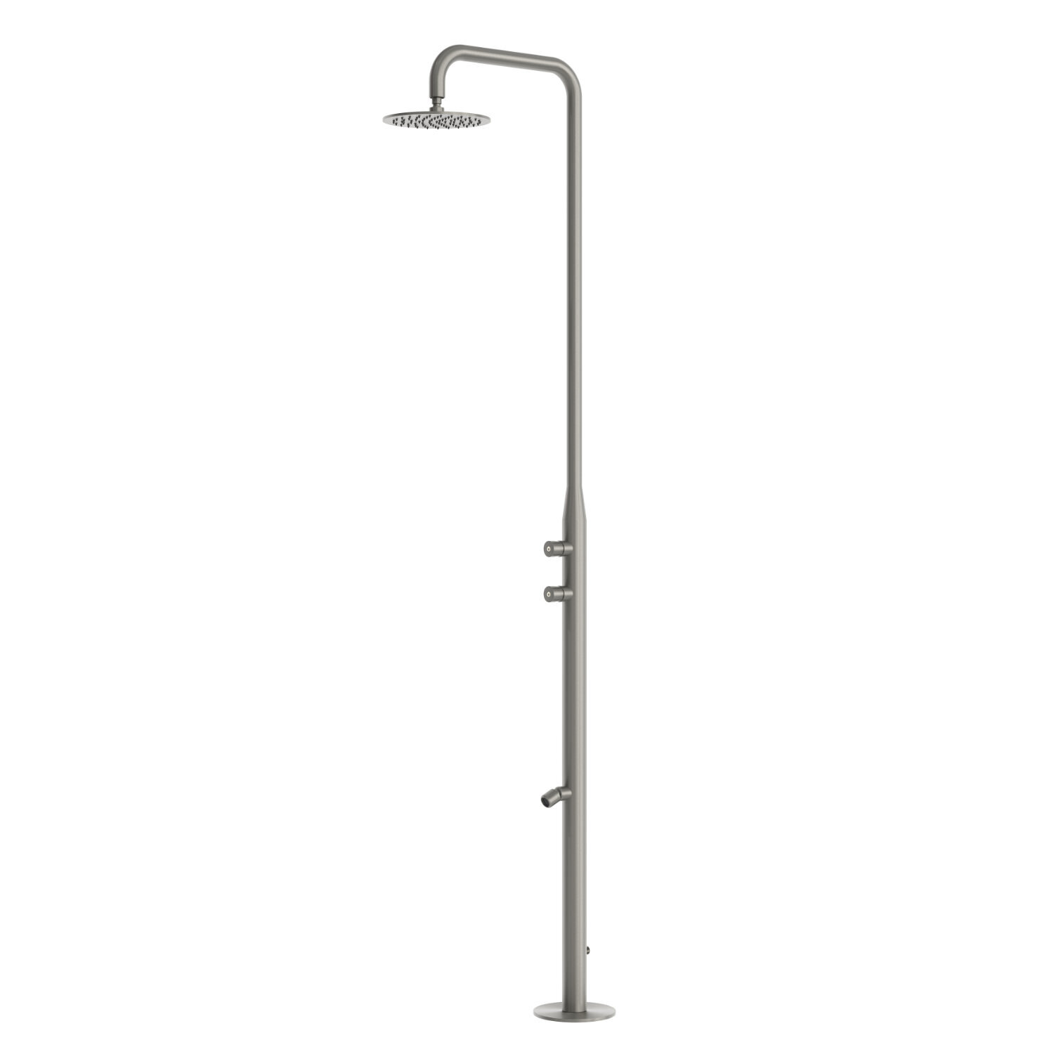 Sined TEULADA CANNA FUCILE – Exklusive Außendusche aus Edelstahl 316L mit 25 cm großer Regendusche (Gun Metal)