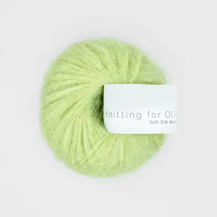 garnnoegle soft silk mohair fra knitting for olive farven citrongræs