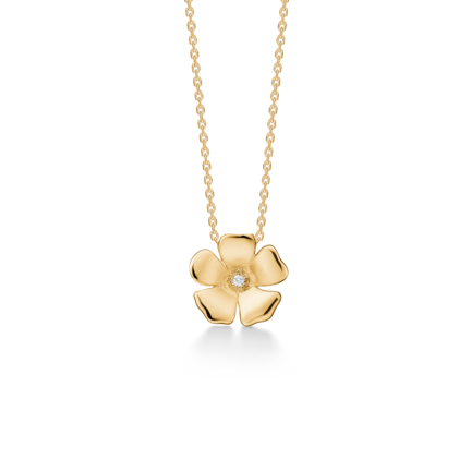 FLEUR pendant in 14 karat gold with diamond | Danish design by Mads Z