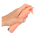 Peachy Tickler Mini Vibrator i ferskenfarvet silikone med fleksible ører og kompakt design