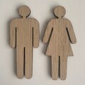 Toiletskilt i træ med dame og mand – enkelt design i eg fra By Sandager