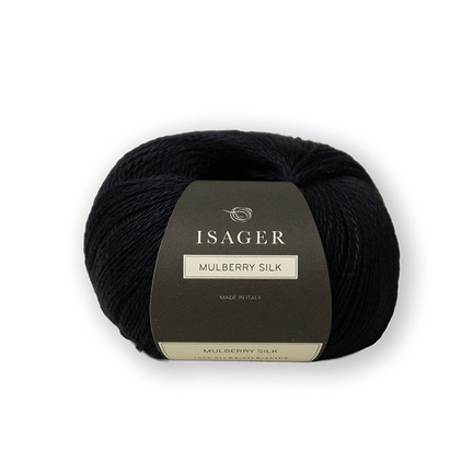 Garnet Mulberry silk 100% silke fra Isager garn i farven ink sort