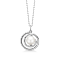 SWIRL W PEARL silver necklace with cultured pearl | Danish design by Mads Z