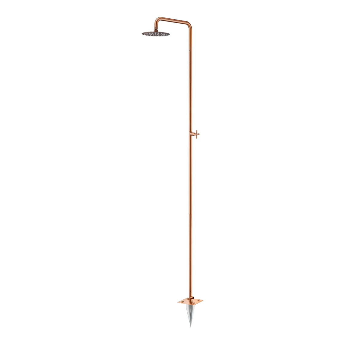 Lussero – Freistehende Außendusche Aus 304 Edelstahl Mit Kupfer-Finish (Kaltwasser)