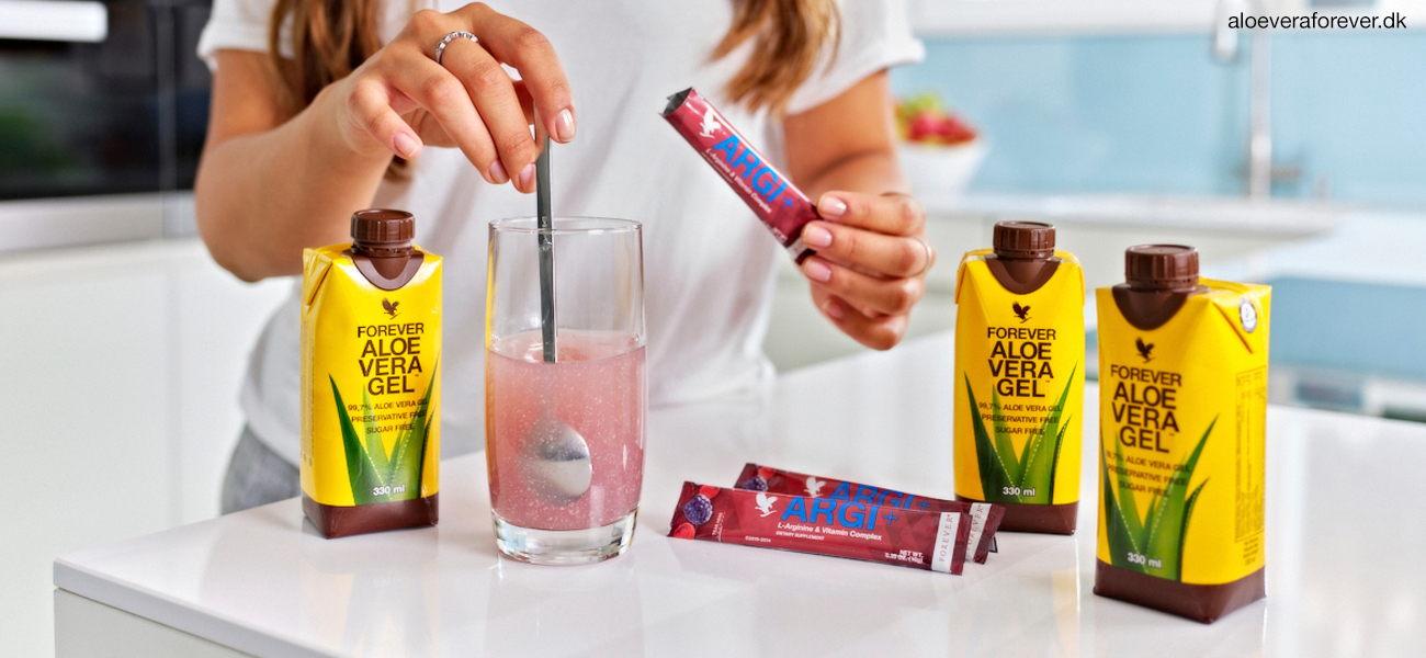 Forever Aloe Vera Gel og ARGI+ - energidrik i kombination