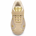 KangaROOS beige pige sneaker med velcro og små gule hjerter.