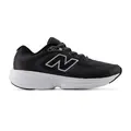 New Balance 411 sneaker i sort og mørkegrå med lys sål, grå logo-detaljer og snørelukning.