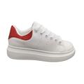 Dame sneakers hvid/rød glimmer