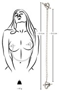 Bad Kitty Naughty Toys Heart Shaped Nipple Clamps – hjerteformede metalbrystklemmer med kæde og justerbart tryk til BDSM, sanseleg og forførelse.