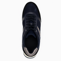 Sorte dame sneaker med sølvdetaljer, sort snøre og hvid sål