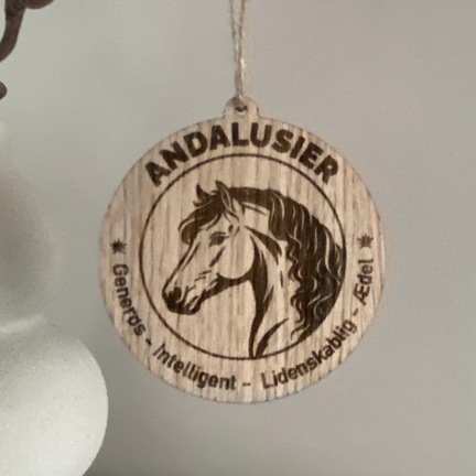 andalusier hest ornament træ by sandager