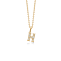 TENDER LOVE H pendant in 14 karat gold with diamonds | Danish design by Mads Z