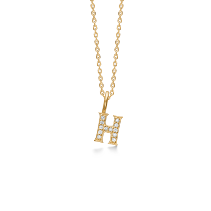 TENDER LOVE H pendant in 14 karat gold with diamonds | Danish design by Mads Z