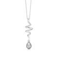 SWIRL W. PEARL sølv halskæde | Mads Z