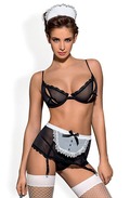 Obsessive Maidme Set – sort og hvidt stuepige kostume med lingeri