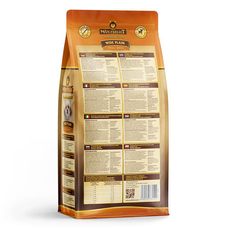 Wolfsblut Wide Plain Horse Adult Small - 7,5kg - bagsiden af posen