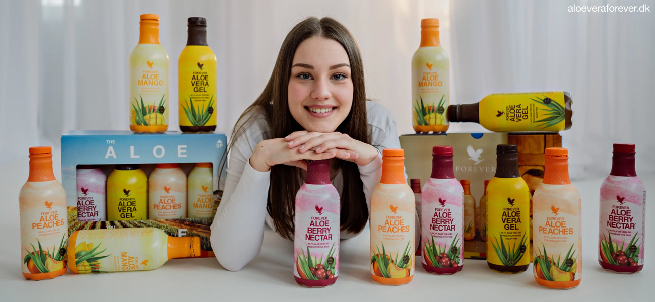 Forever Livings Aloe vera drikke fås i 4 smagsvarianter