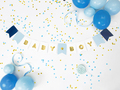 Babyboy banner - babyshower pynt blå og guld
