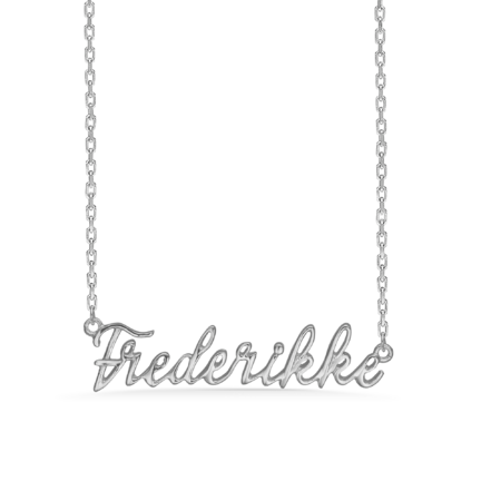 Name Tag Necklace Frederikke - halskæde med navn - navnehalskæde i sterling sølv