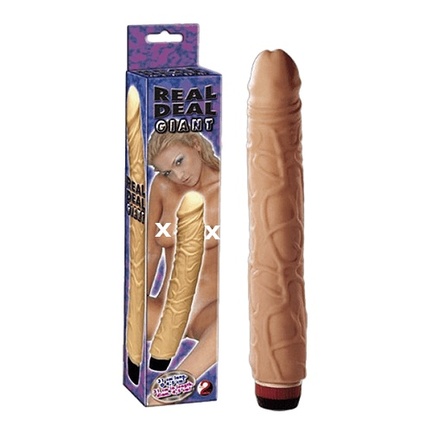 Real Deal Giant realistisk dildo med vibration og naturtro detaljer – stor størrelse for intens oplevelse.