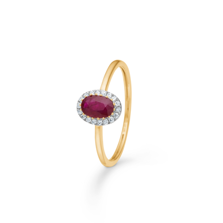 Scarlet Bloom ring i 14 karat guld