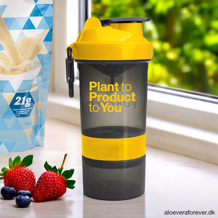 Gul-grå shaker fra Forever Living - Plant to Product to You