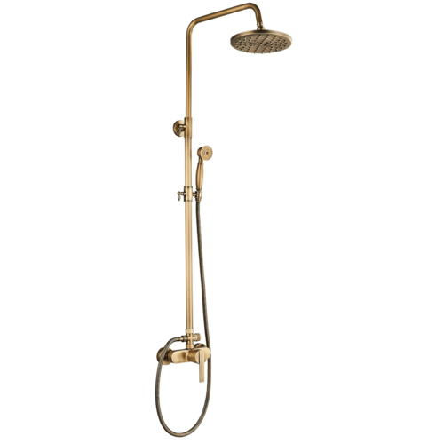 Udendørs bruser med håndbruser i messing - koldt og varmt vand
